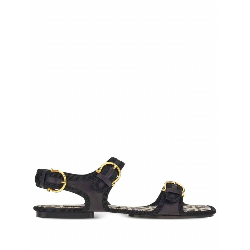 NEW SALVATORE FERRAGAMO women's nomadic stories sandals in black